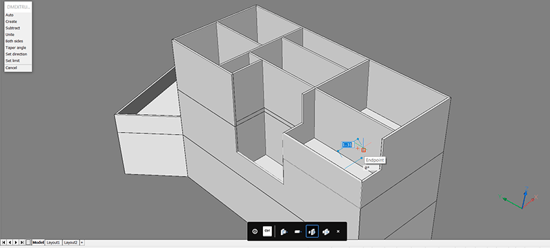 2D, 3D, BIM - 8 The House P1 - Walls and Floors- 25 extrude