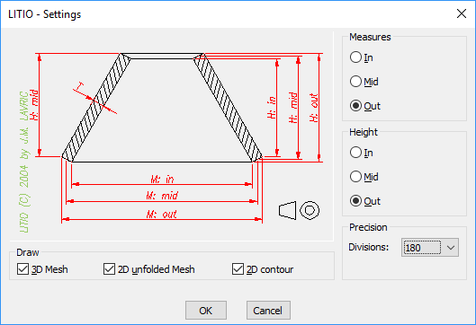 Unfolded Sheet Metal with LITIO- 7-settings-dialog