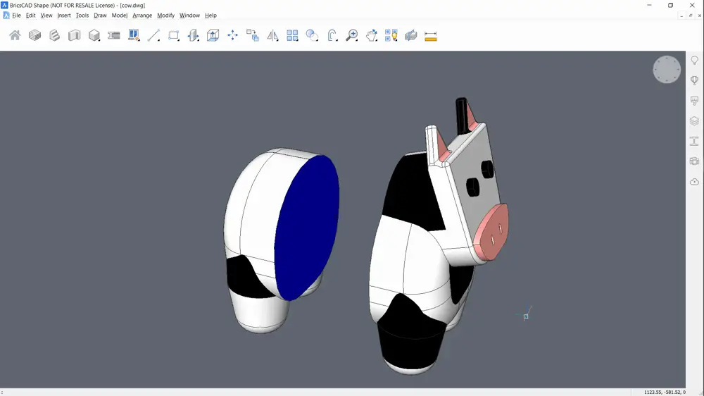 Editing Entities in BricsCAD Shape -separate