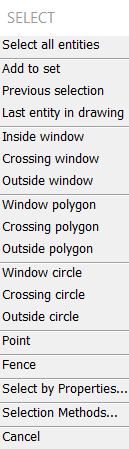BricsCAD Selecting Entities - Tuesday Tips- select menu