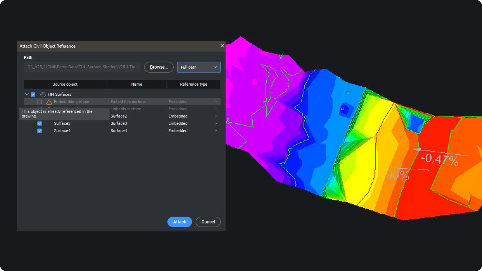 TIN Surface Data Sharing