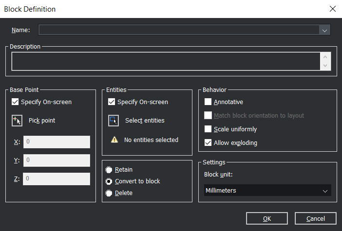 How To Create Your Own Blocks – Blocks in BricsCAD<sup>®</sup> – P5- block dialog