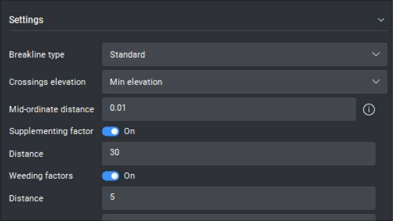 Weeding and Supplementing options for Breakline and Contour Data