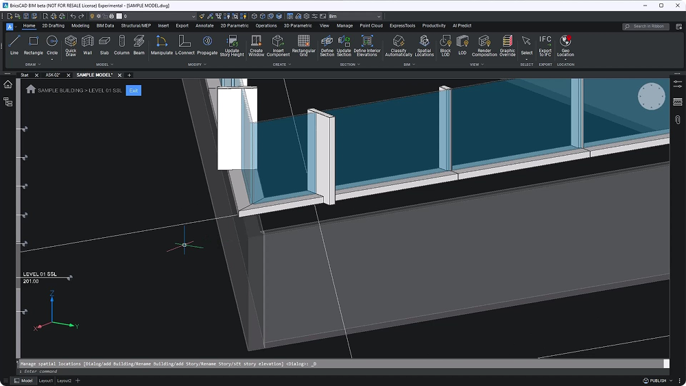 Update Story Height BricsCAD BIM