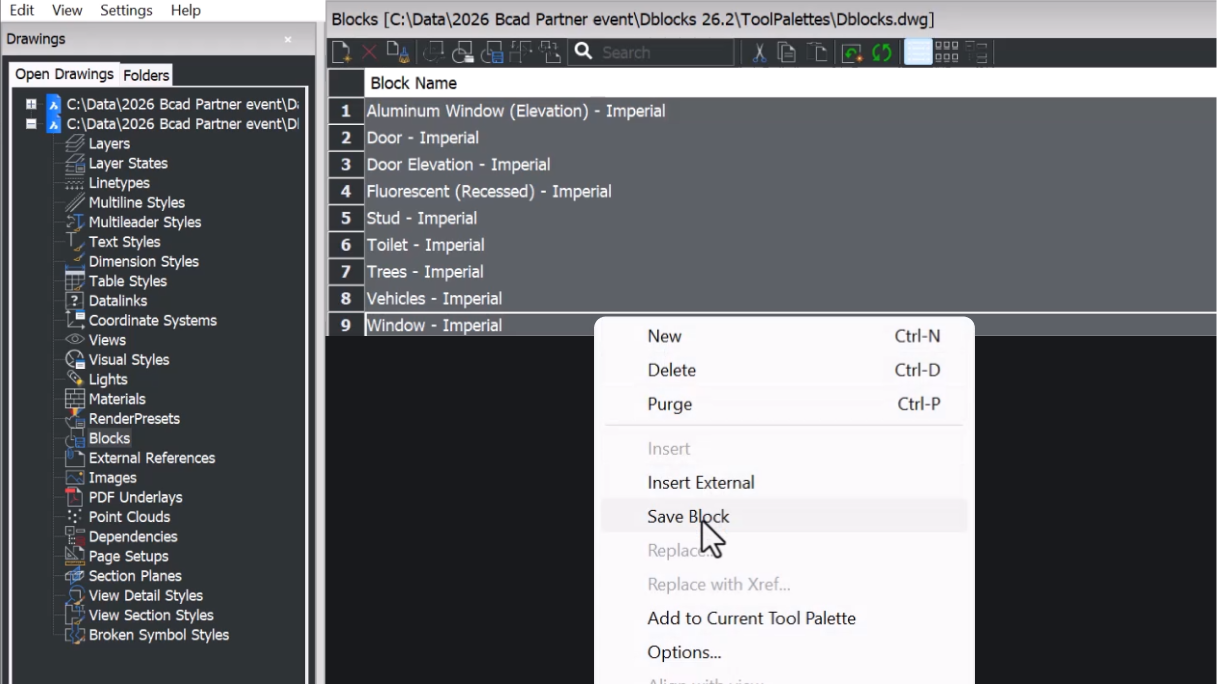 Using Dynamic Block inserts