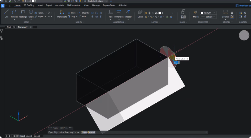 Rotate 3D solid in BricsCAD