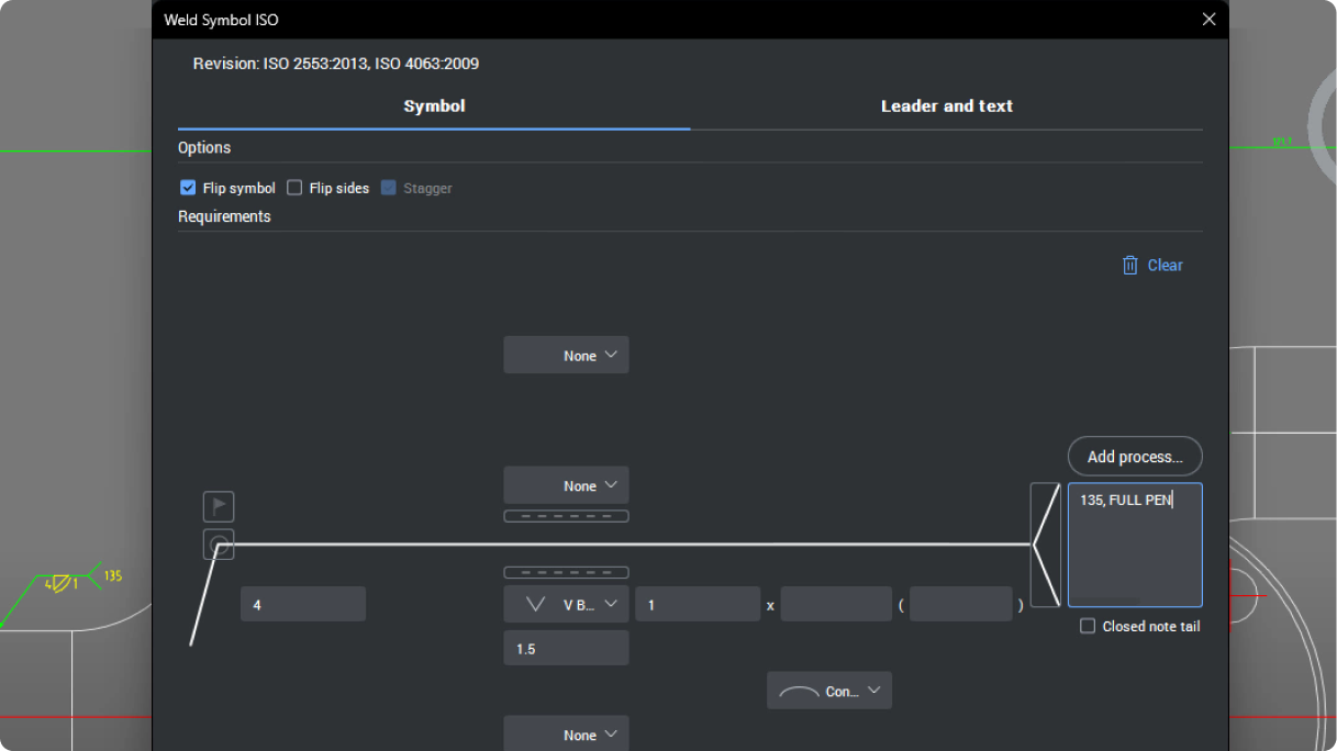 Comprehensive Weld Symbol dialog box