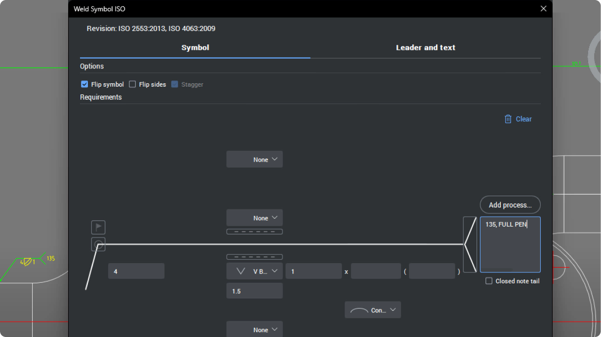 Comprehensive Weld Symbol dialog box