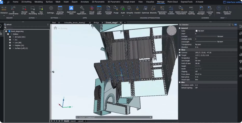 Alto nivel de detalle en el modelo 3D de BricsCAD