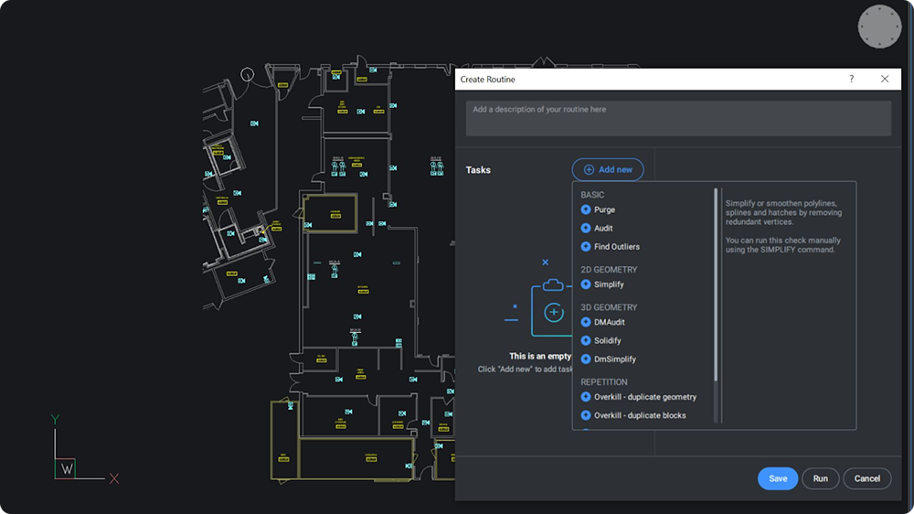 Large drawing clean-up workflow in BricsCAD V25