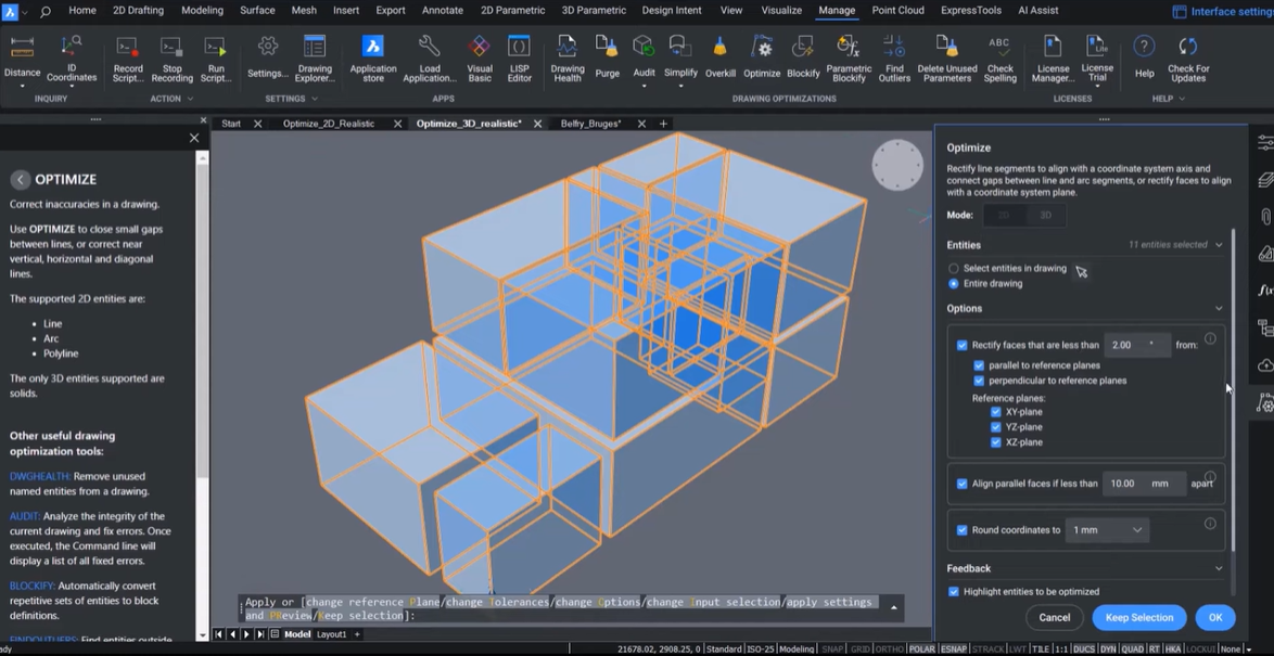 Working Smarter With BricsCAD Pro – The OPTIMIZE Command