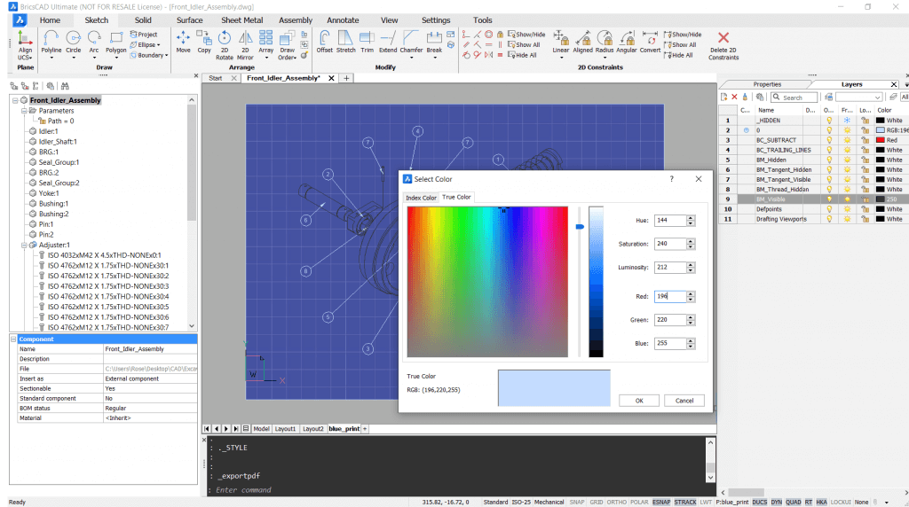 How to Create a “Blueprint” in BricsCAD- colour-1024x572