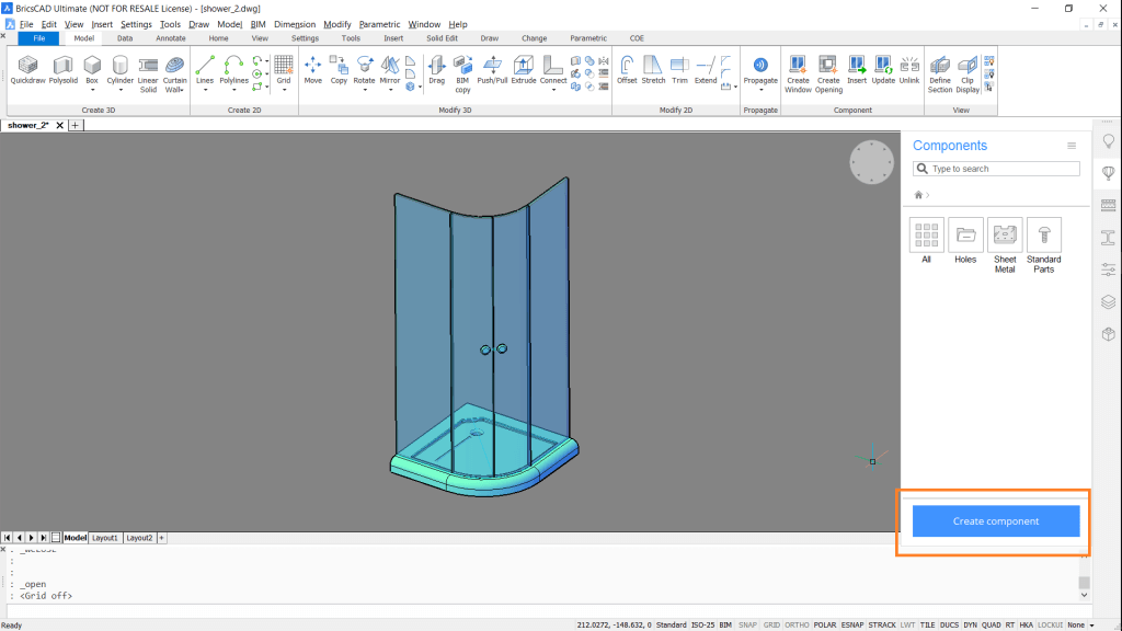 2D, 3D, BIM - 11 Create your own components- create component-1024x576