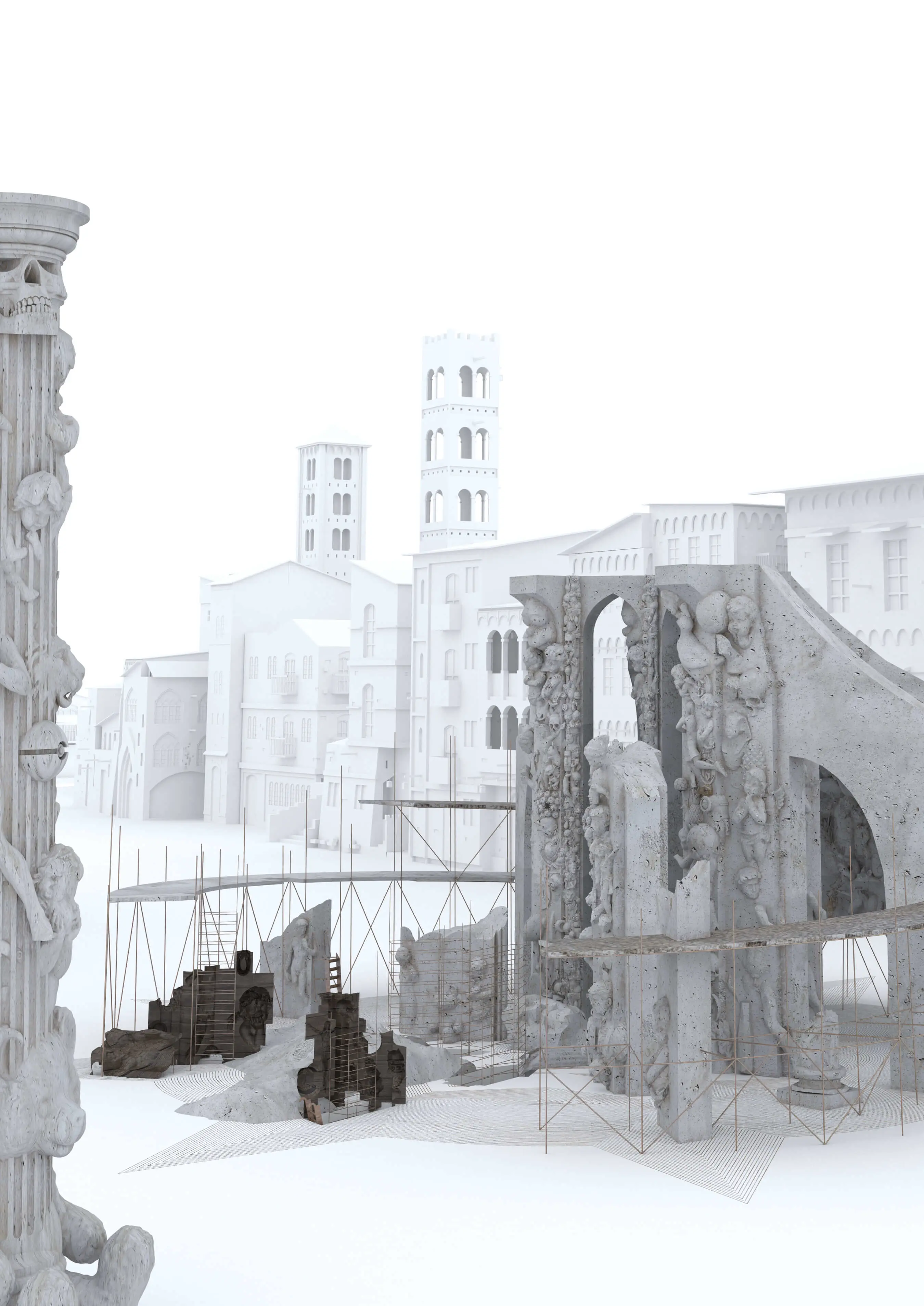 Skyhive architecture competition winners 2019- Ruins-Batching-1