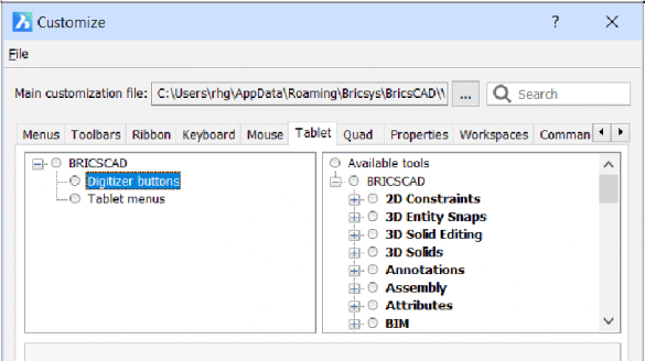 Mouse, Double-click & Tablet Buttons - Customizing BricsCAD<sup>®</sup> - P12- 27-585x328