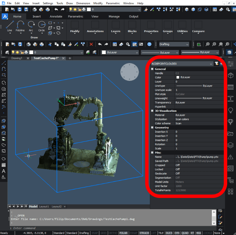 How to use point clouds in BricsCAD V20- Bc20 PointCloud properties-e1572861420347