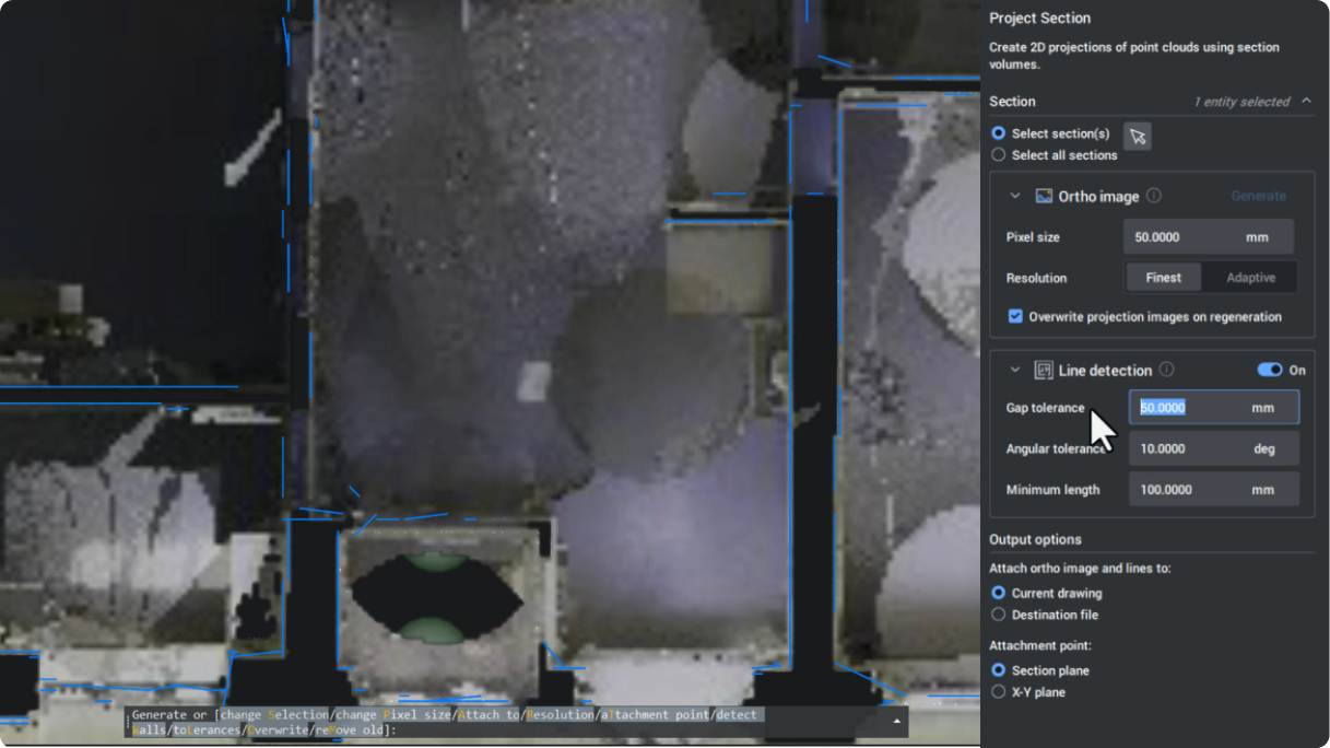 Auto-line detection and ortho image generation