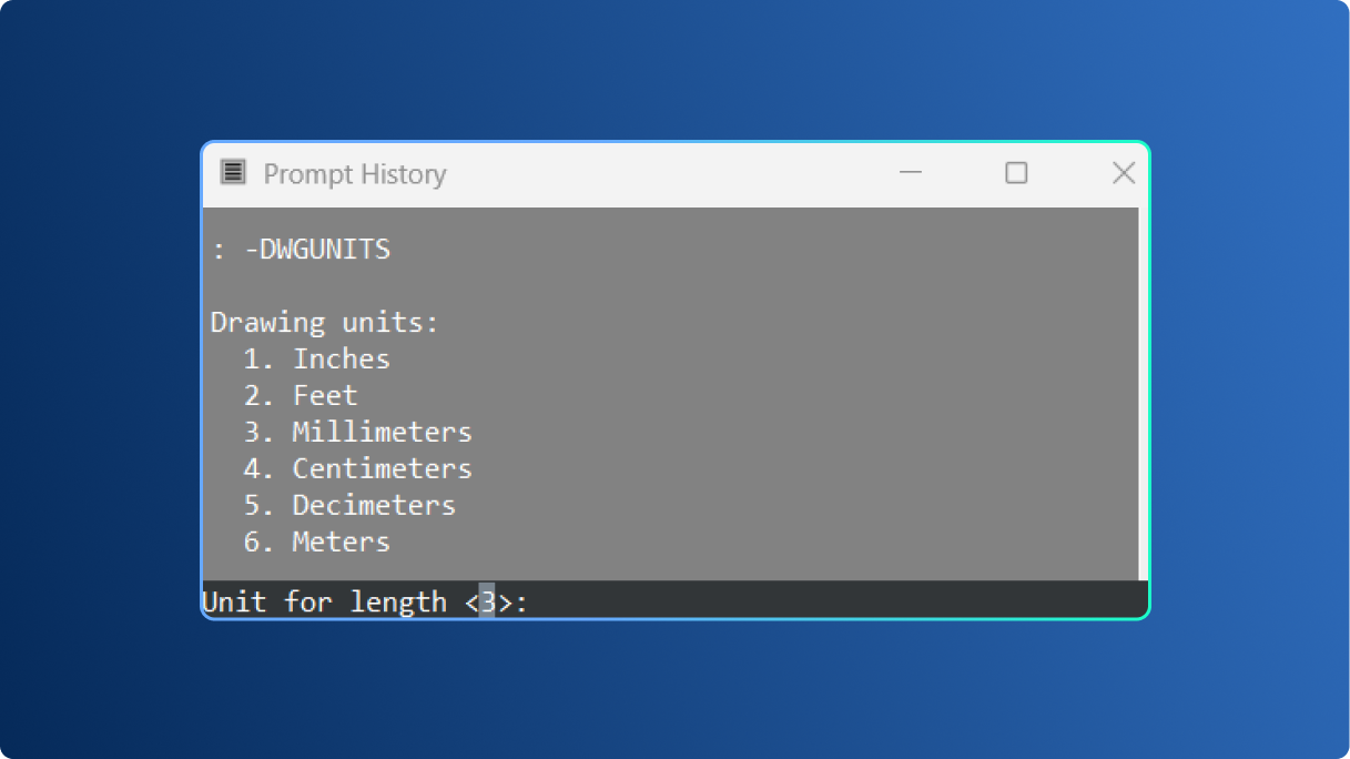 Drawing units through command line Drawing units through command line