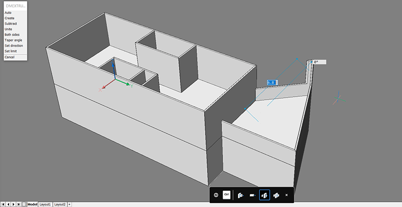 2D, 3D, BIM - 8 The House P1 - Walls and Floors- 13 extrude