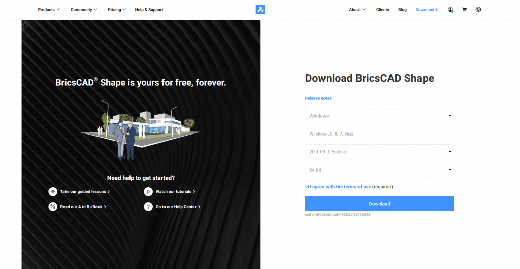 Download & Install BricsCAD Shape - Joachim-s Journey -download page bricsCAD shape-1024x530