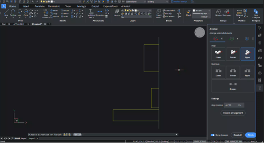 Upper Align ARRANGE in BricsCAD
