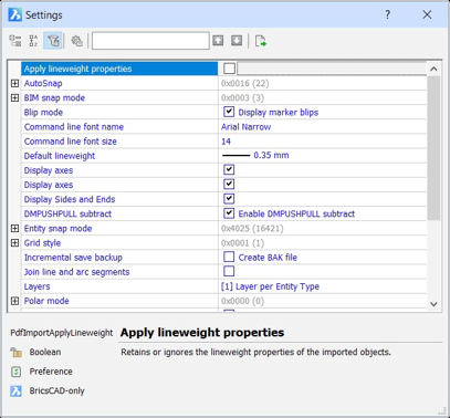Adjusting BricsCAD’s Settings - Customizing BricsCAD<sup>®</sup> -initial-values