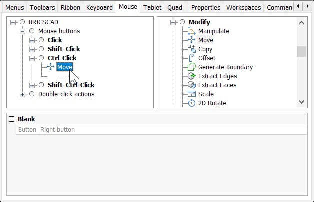 Mouse, Double-click & Tablet Buttons - Customizing BricsCAD<sup>®</sup> - P12- 17-1