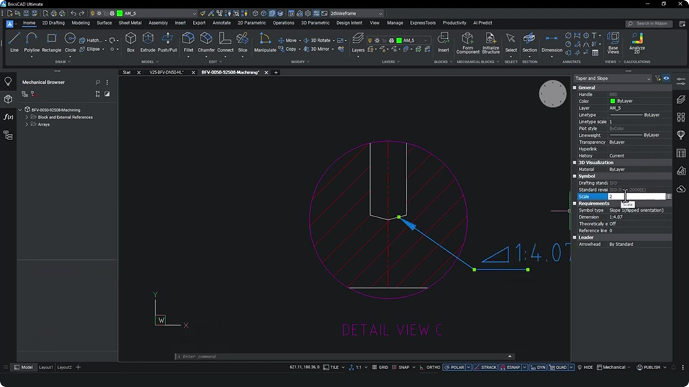 AMTAPERSYM customizable values