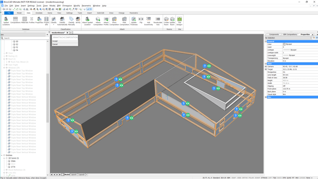 IFC in BricsCAD<sup>®</sup> BIM- wall-1024x577