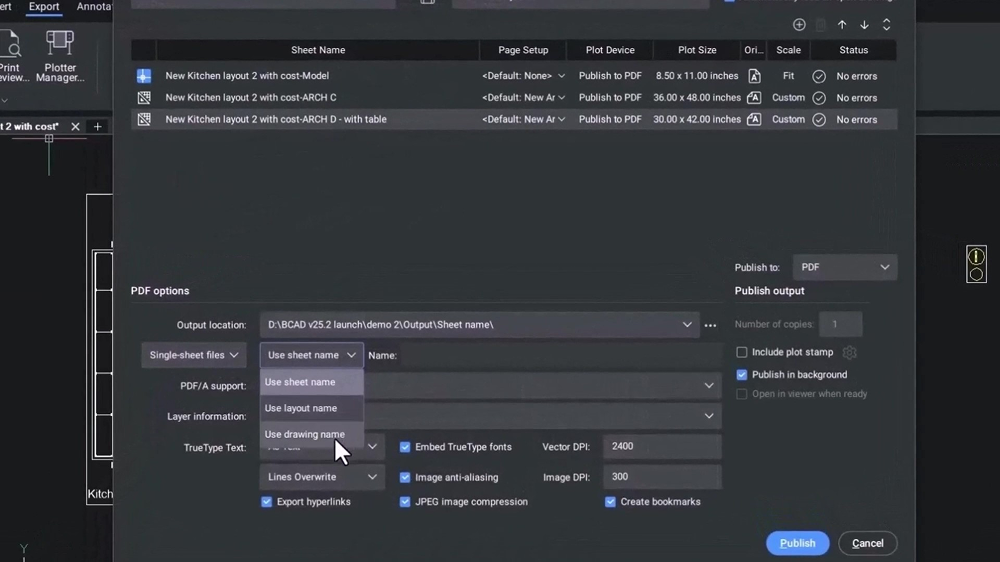 Publish plot file name generation 