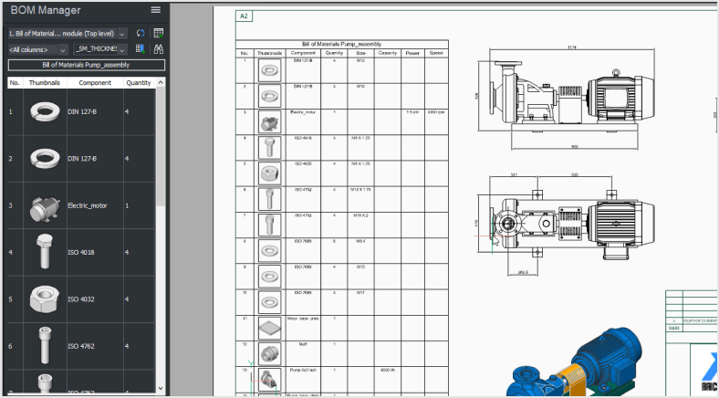 Bill of Materials - BricsCAD Mechanical