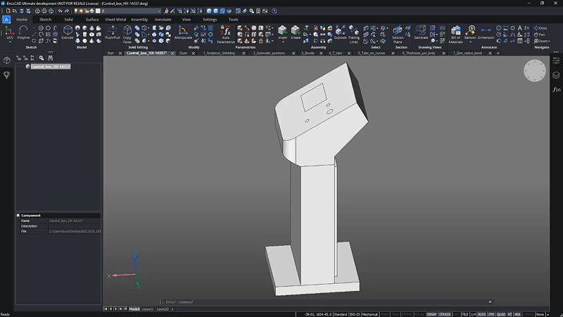 Pushing the Limits of Parametric Modeling with BricsCAD<sup>®</sup> Mechanical- sheet metal