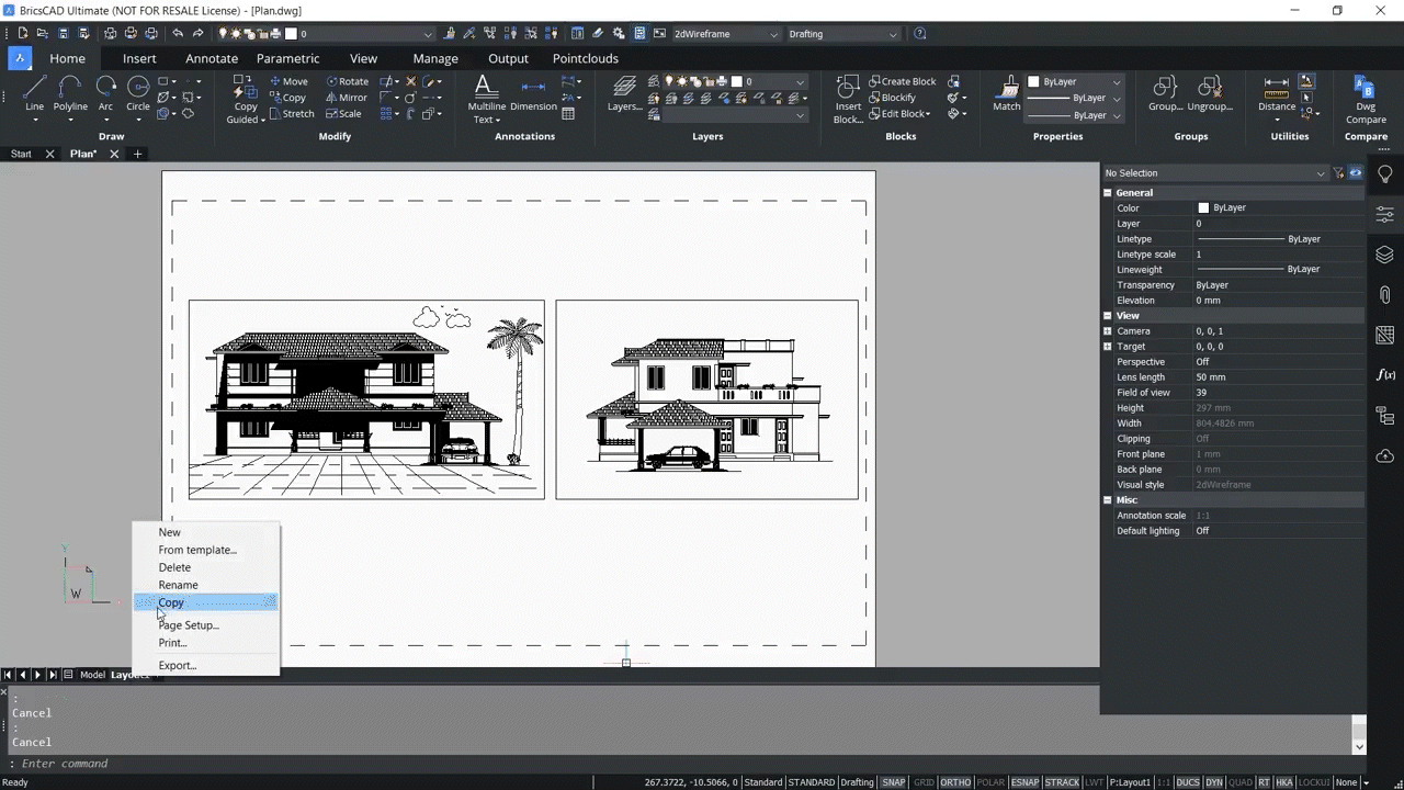 Printing 2D drawings and 3D models in BricsCAD 7.33-7.41