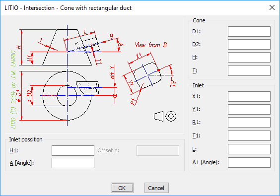 Unfolded Sheet Metal with LITIO- 2-pattern-cone-duct