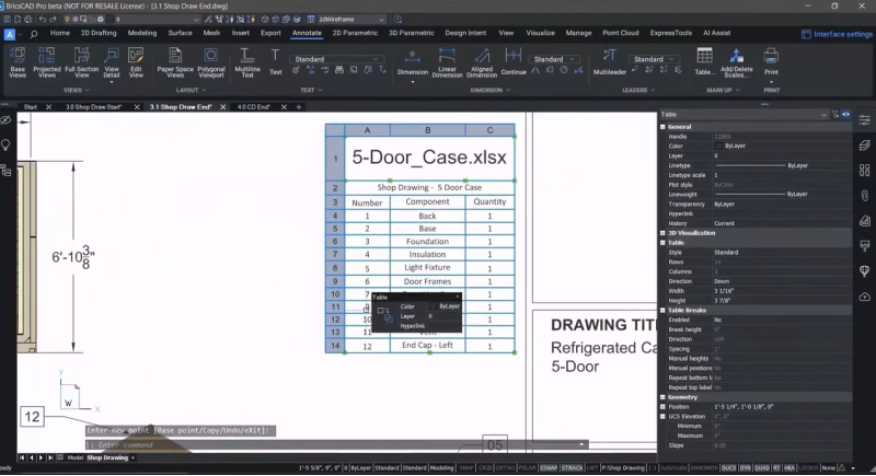 BricsCAD 24 中的智慧儲存格