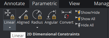 Use 2D Constraints and Parameters to Create a Bracket- linar constraints