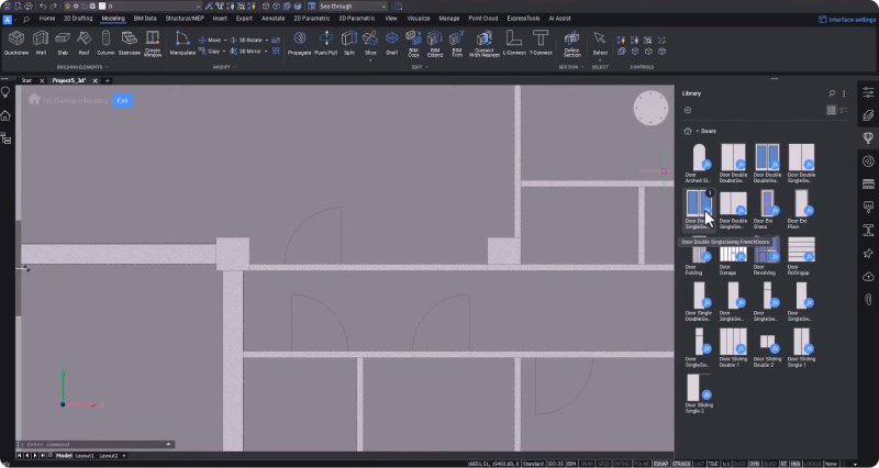 Interior Doors BricsCAD BIM