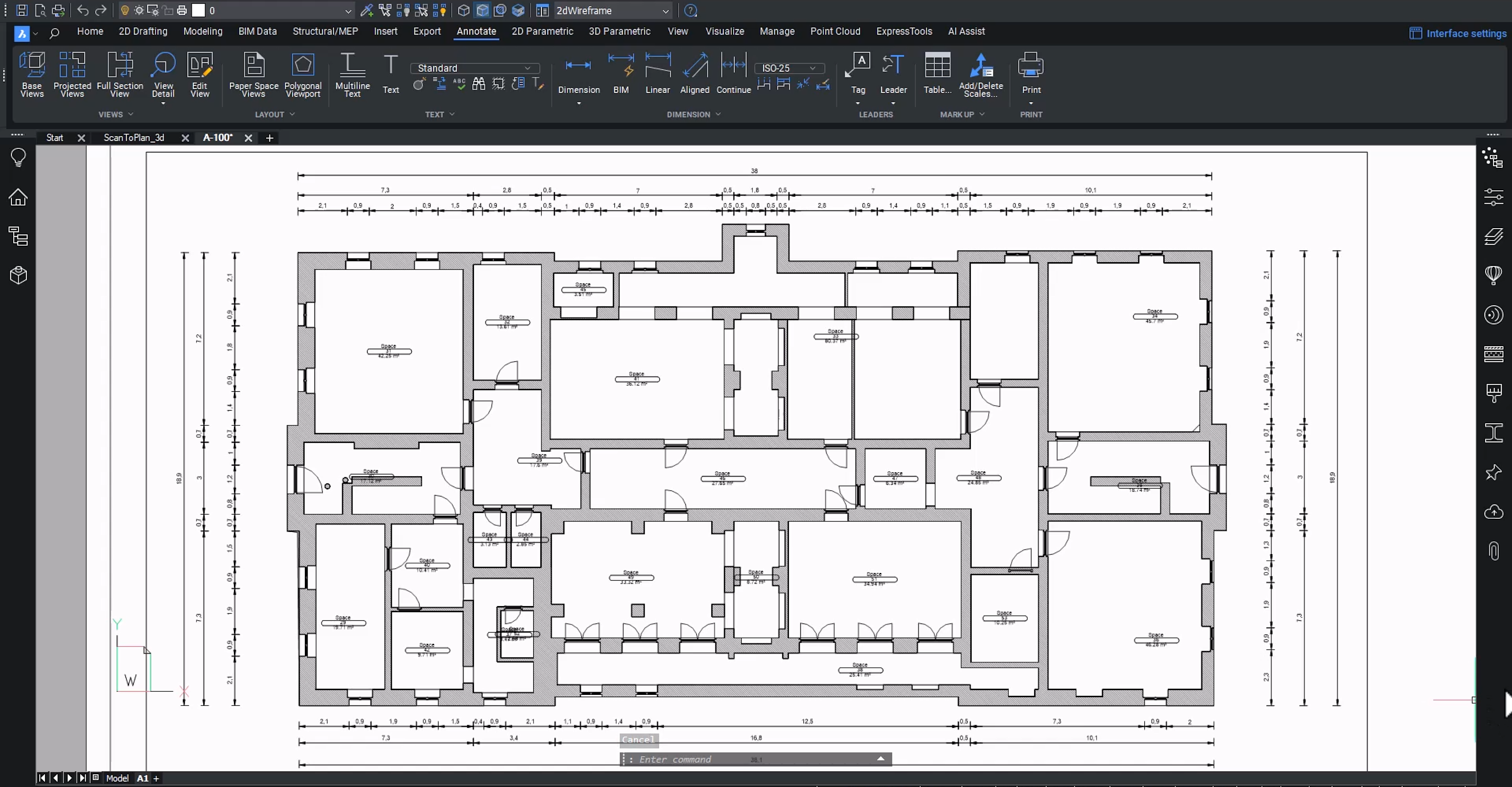 BricsCAD BIM interactive image - 2D Plan