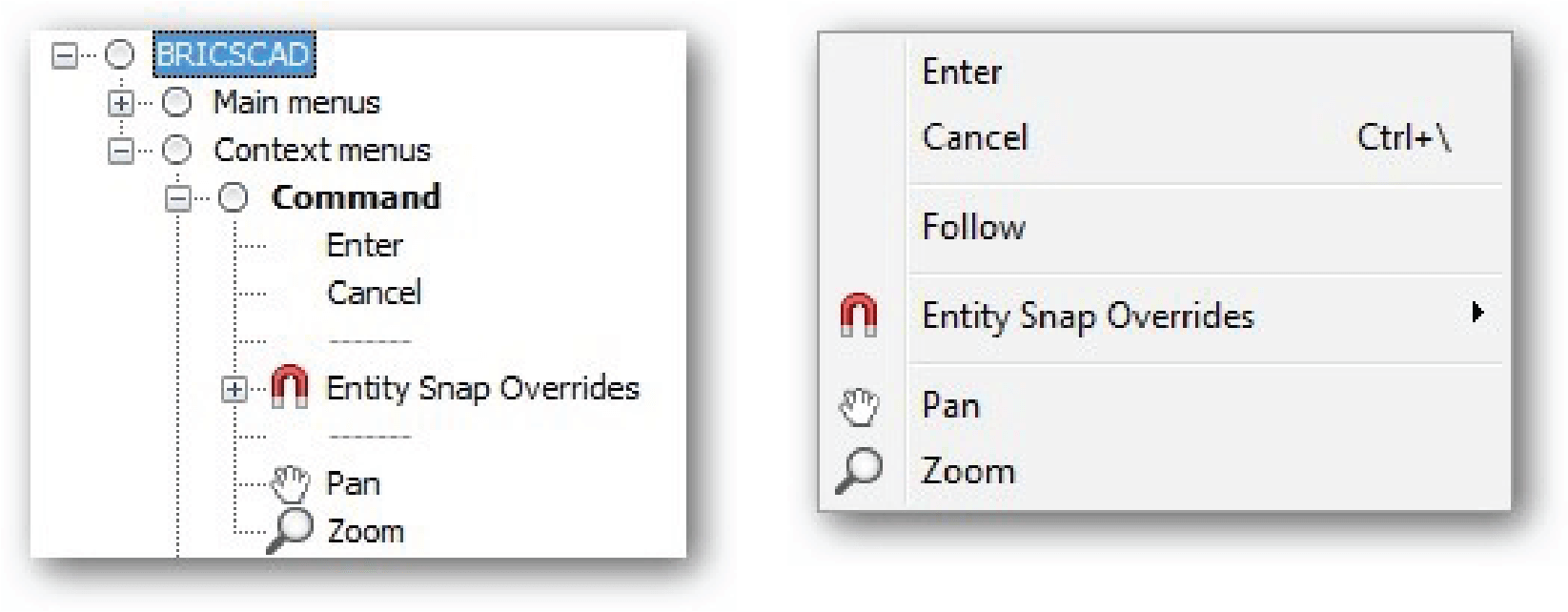 Customize the Menu Bar & Context Menus -left right