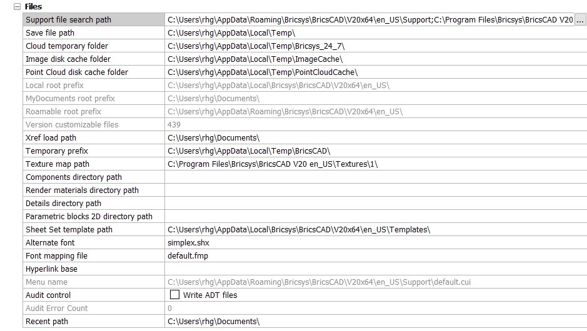 Changing the Environment - Customizing BricsCAD<sup>®</sup> -path files