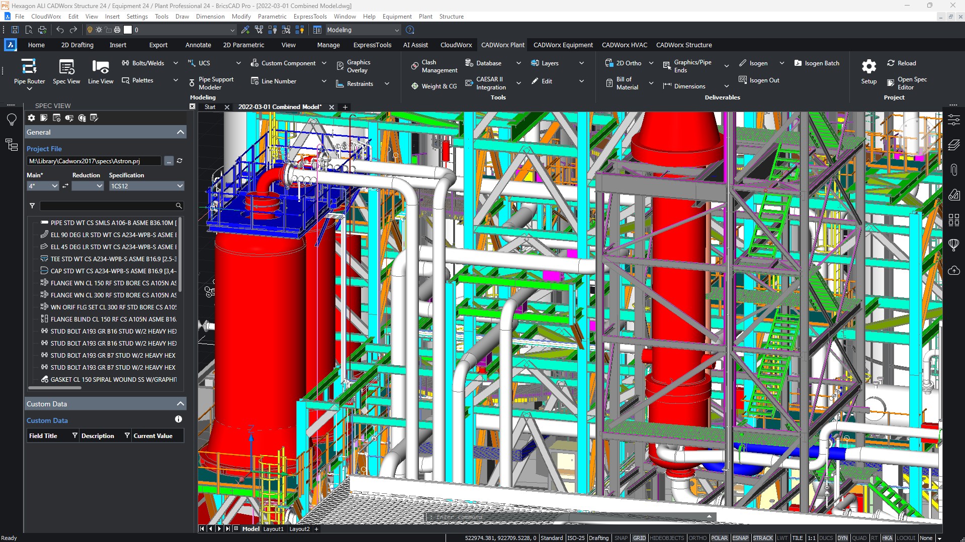 BricsCAD - MegChem - Project Image - Piping Structure