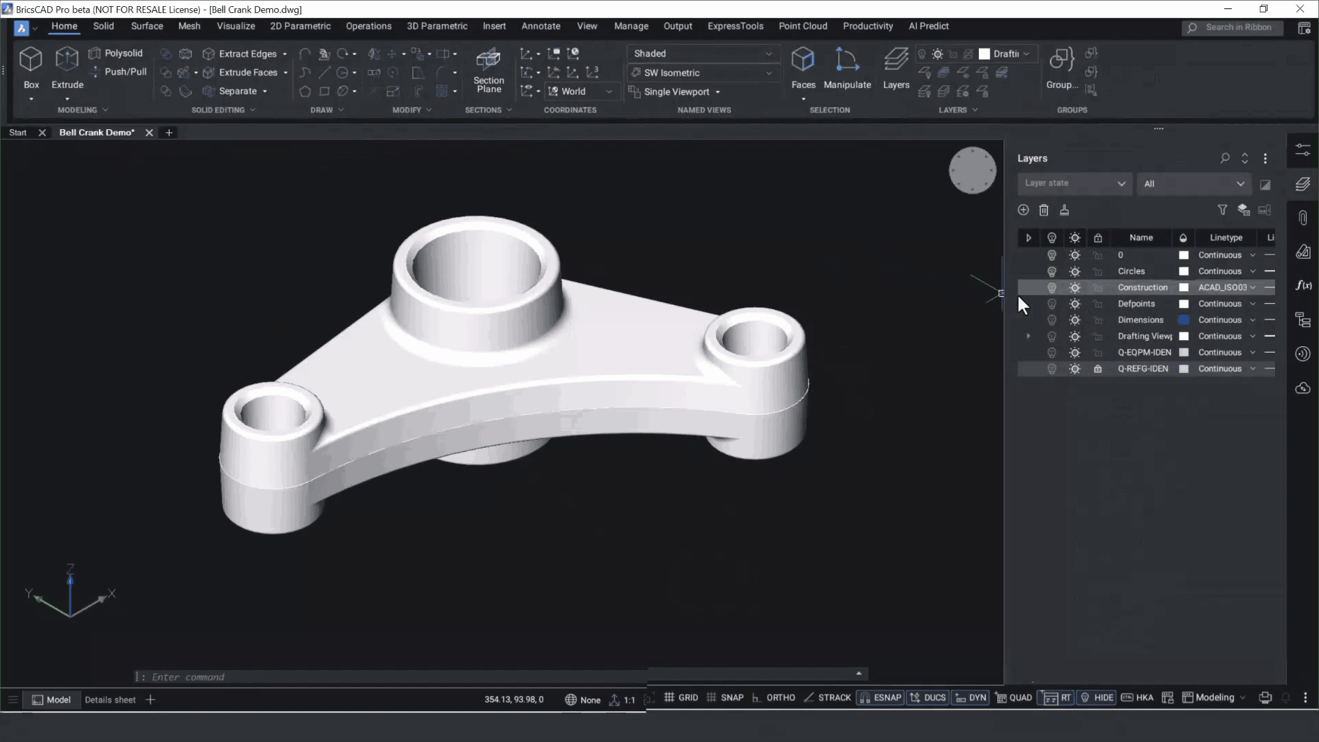 2d rotation isolate selection BricsCAD V25.2