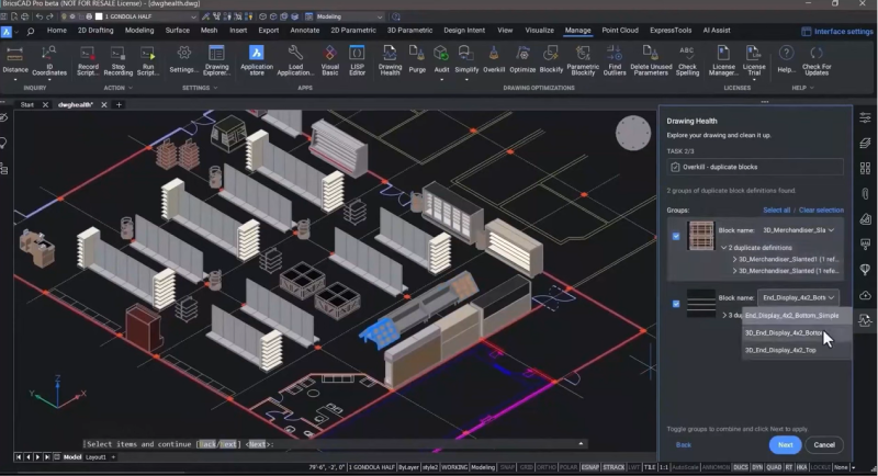 Drawing Health Management BricsCAD V24