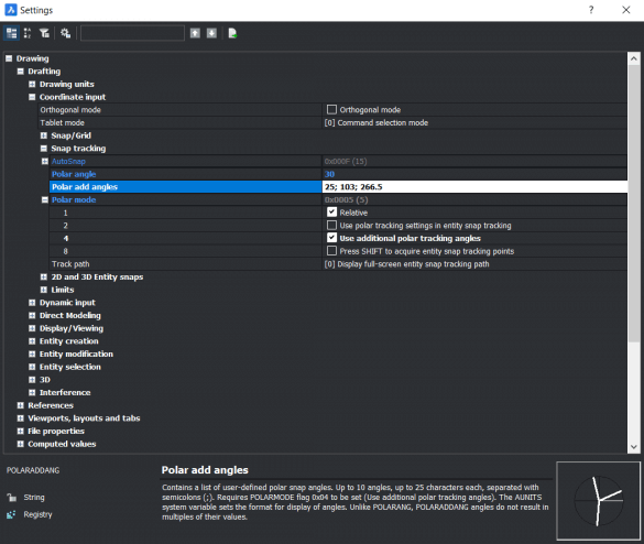 Tuesday Tips - OSnap, Temporary Tracking & 3D Snaps- 30degree polar setting-585x494