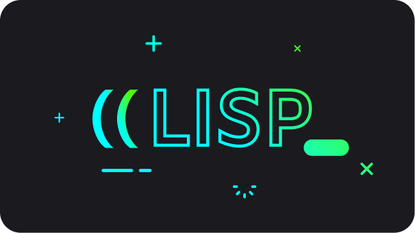 LISP - Thumbnail Dark banner with cyan and green gradient text reading "((LISP_", representing the LISP programming language for CAD automation.