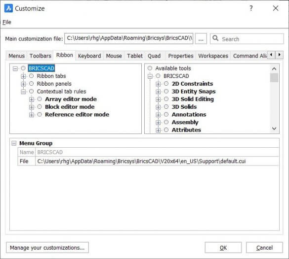 Customize the Ribbon Tabs and Panels -5-585x526