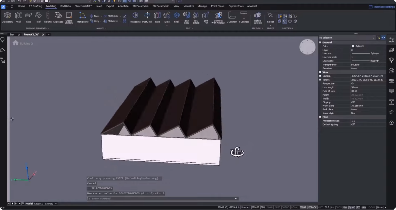 M Shape Roof BricsCAD BIM