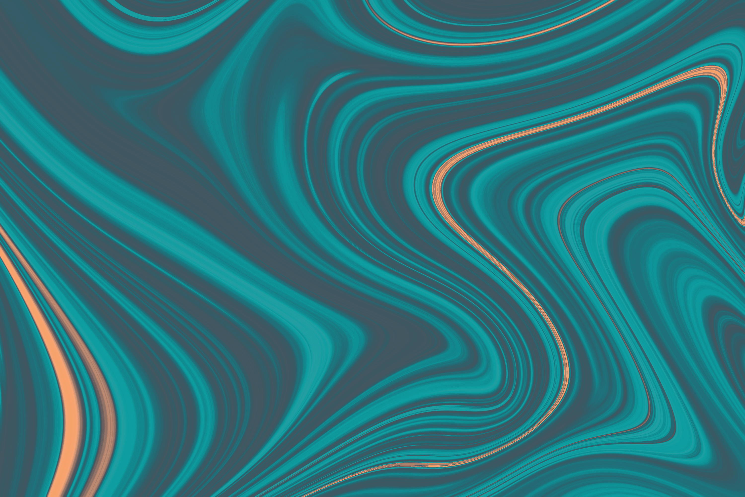 Swirl pattern in teal and orange