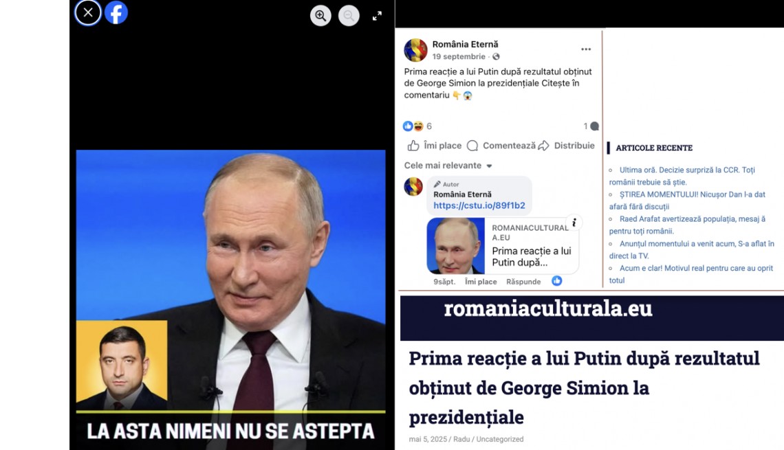 Sample of coordinated pages - before and after Romanian elections - which continue to spread various narratives.