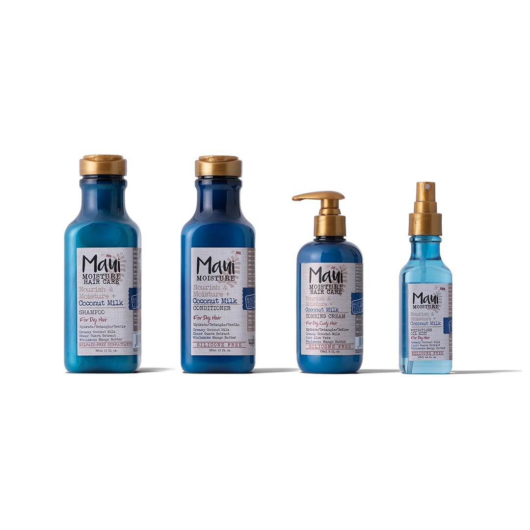 Nourish & Moisture + Coconut Milk product lineup 